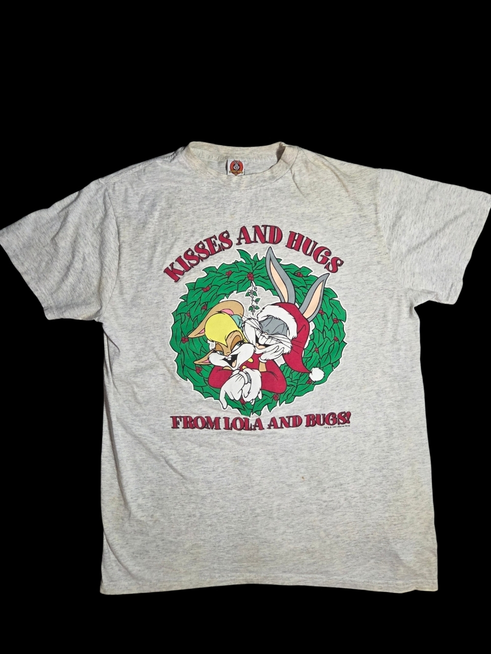 Vtg Looney Tunes T-Shirt FLAWED Bugs Lola Kisses Hugs 90s Grunge One Size